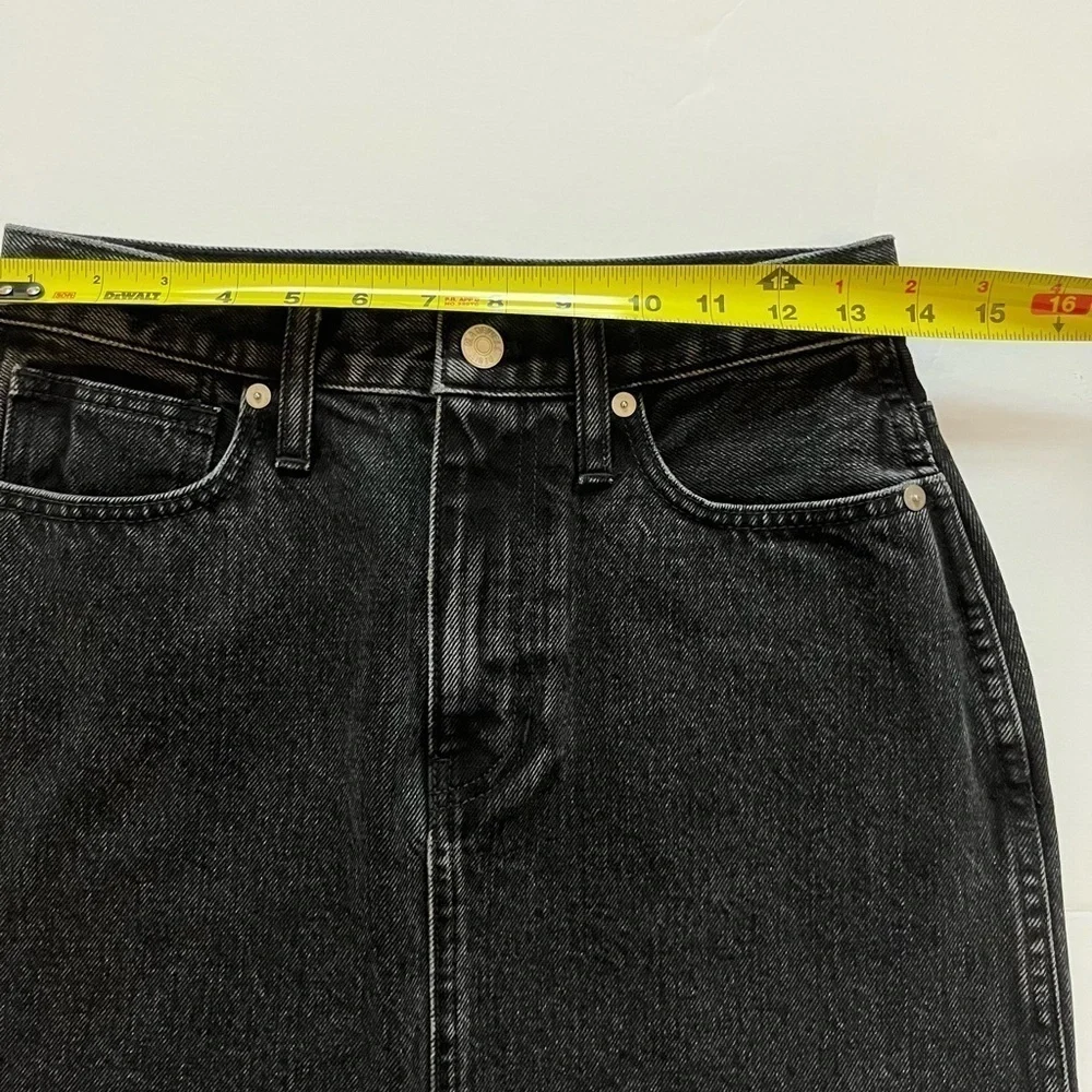 Madewell Black Jean Mini Skirt Size 25 - Picture 3 of 7